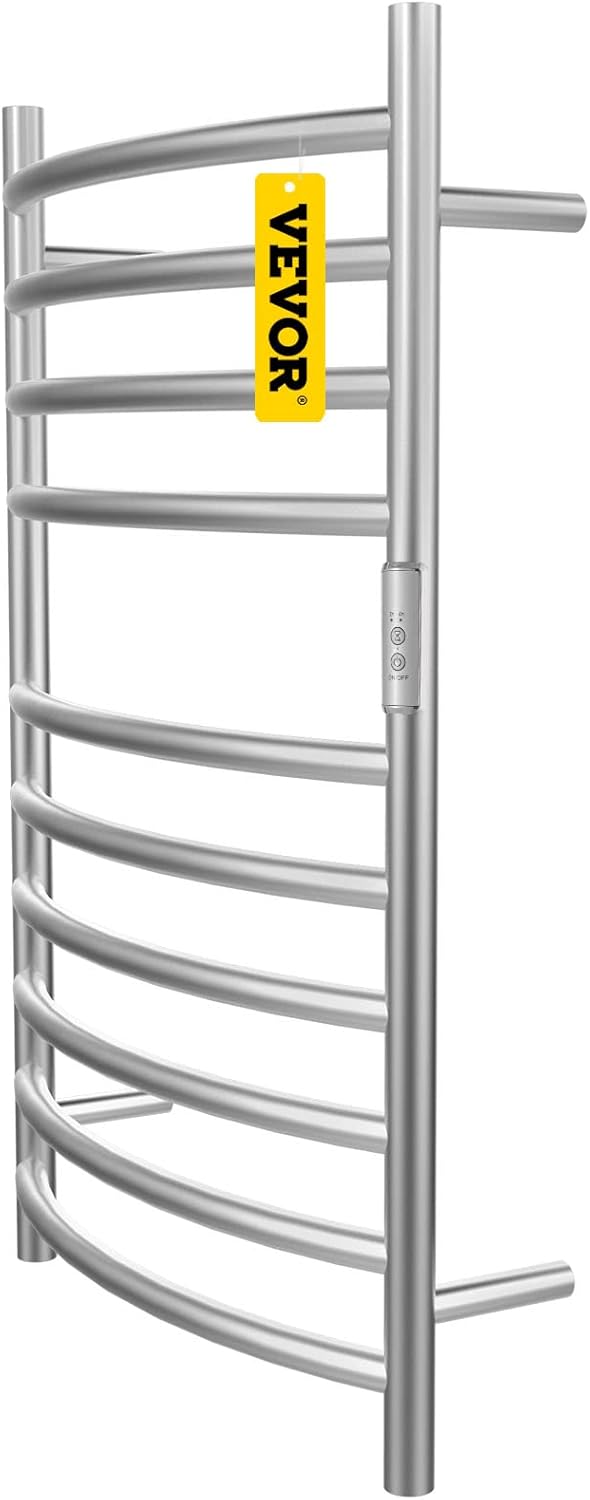 4 Bars Curved Stainless Steel Heated Towel Rack with Timer D425856