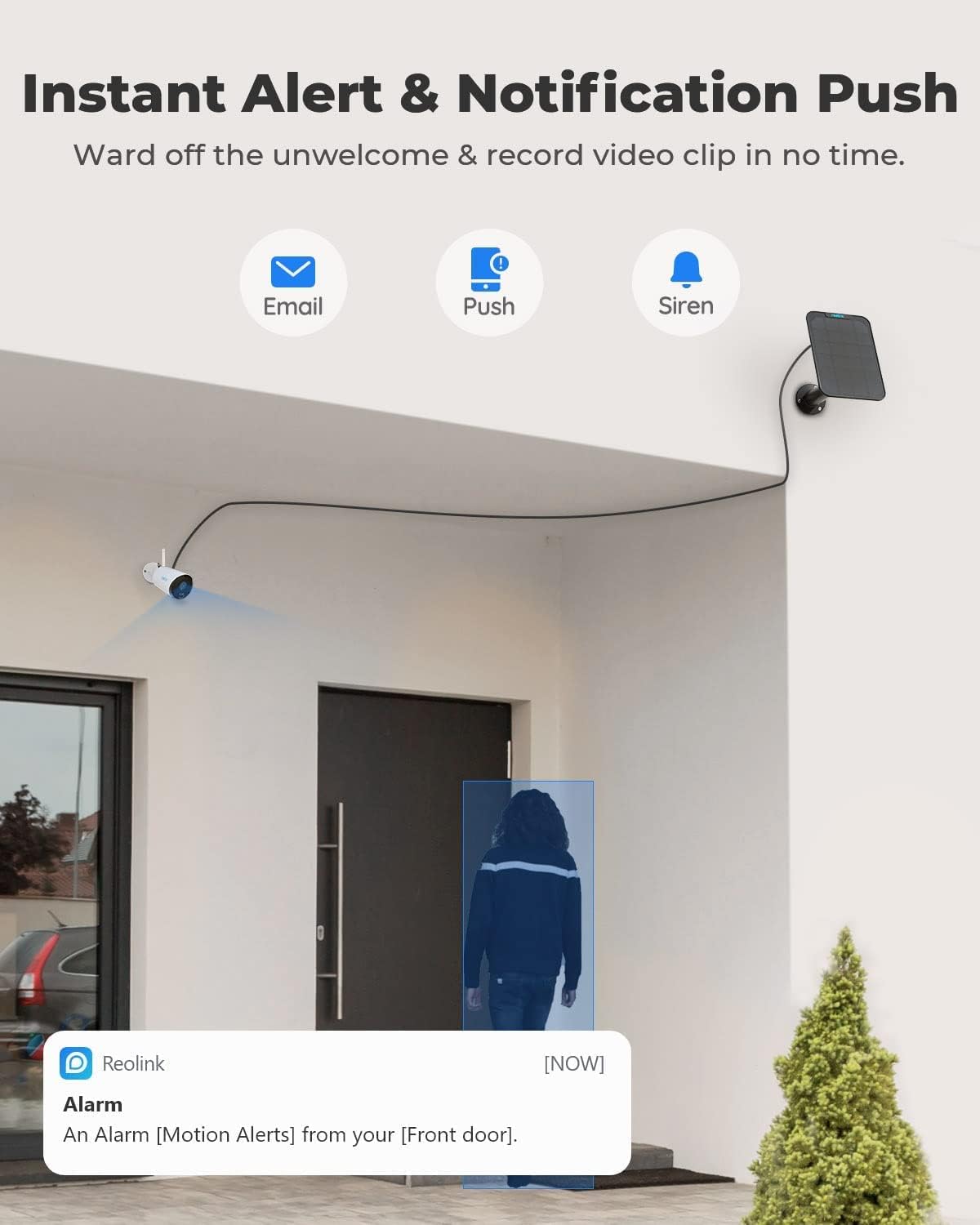 Black Outdoor Security Camera System with Solar Panel C62478