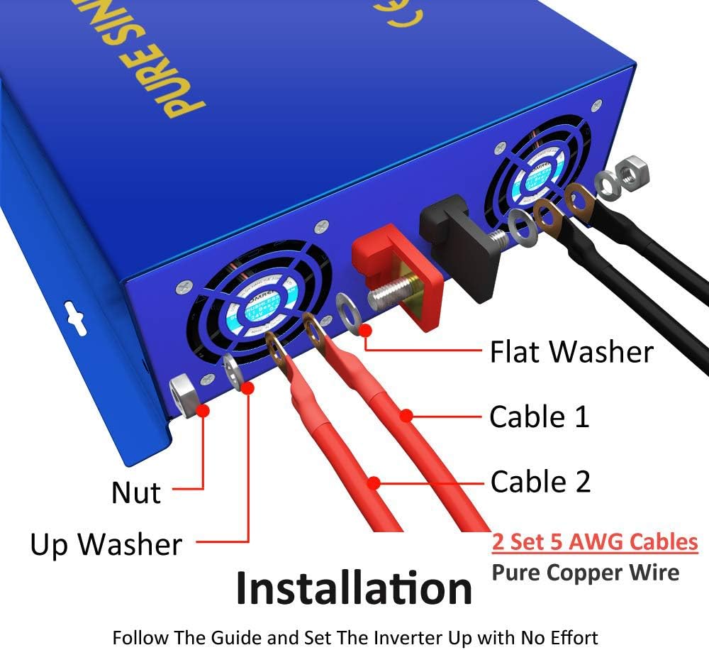Pure Sine Wave 4000 watt Power Inverter 48V to 110v 120V A9433