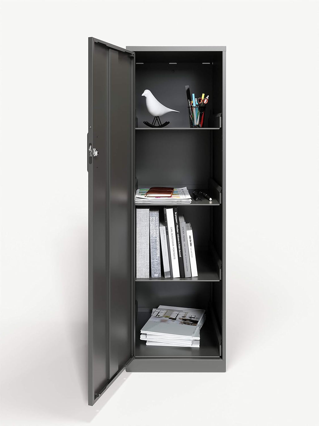 Charcoal 4 Shelf Personal Cabinet B243258