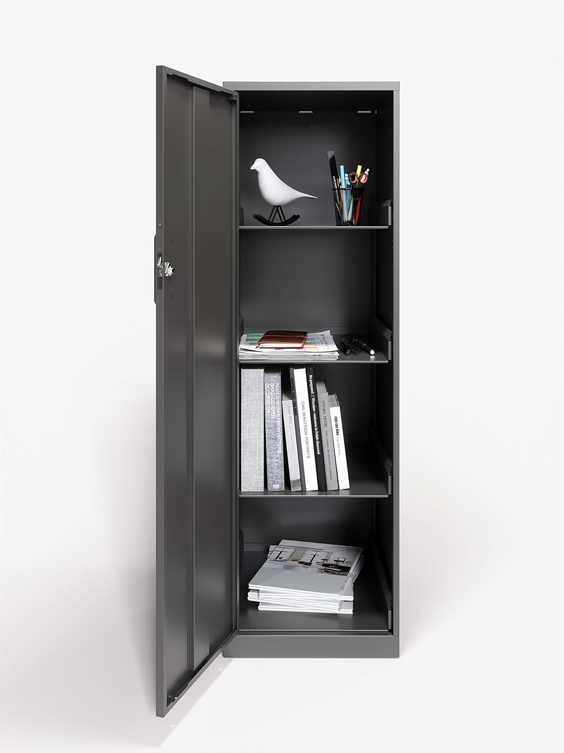 Charcoal 4 Shelf Personal Cabinet B243258