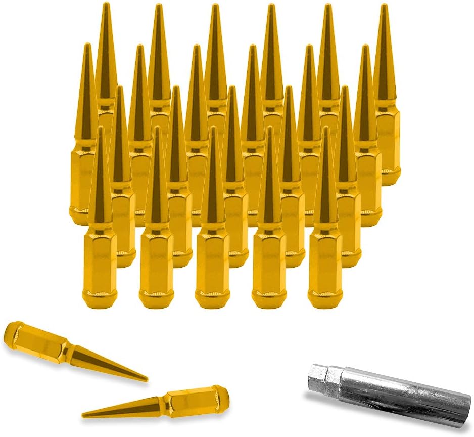 24 Chrome Spike Lug Nuts 1/2-20 Taper Pack of 2 B31990