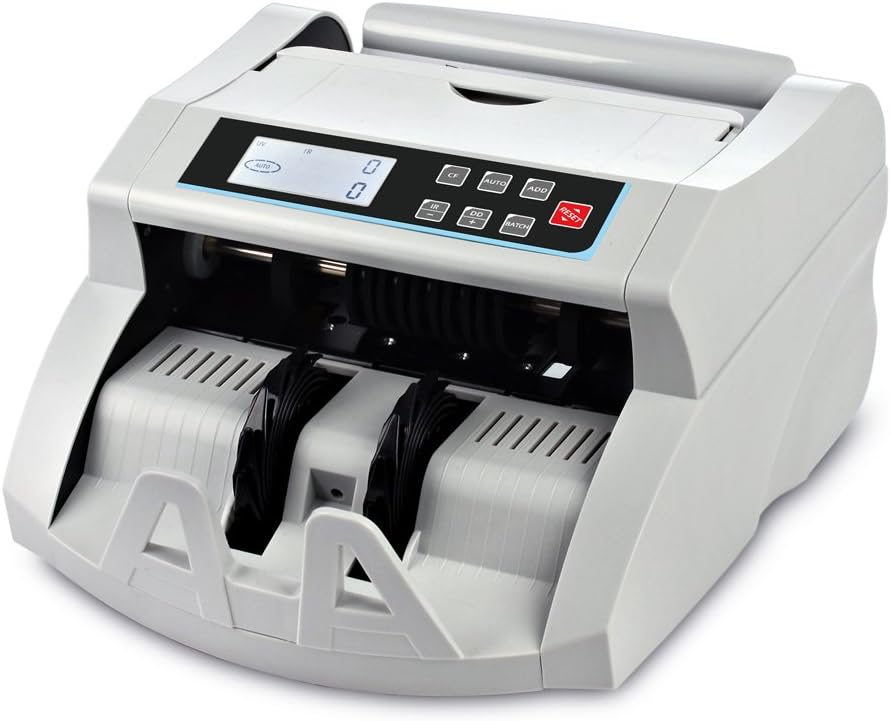 Money Counter Machine with UV/MG/IR/DD Counterfeit Detection, LCD Display W1013