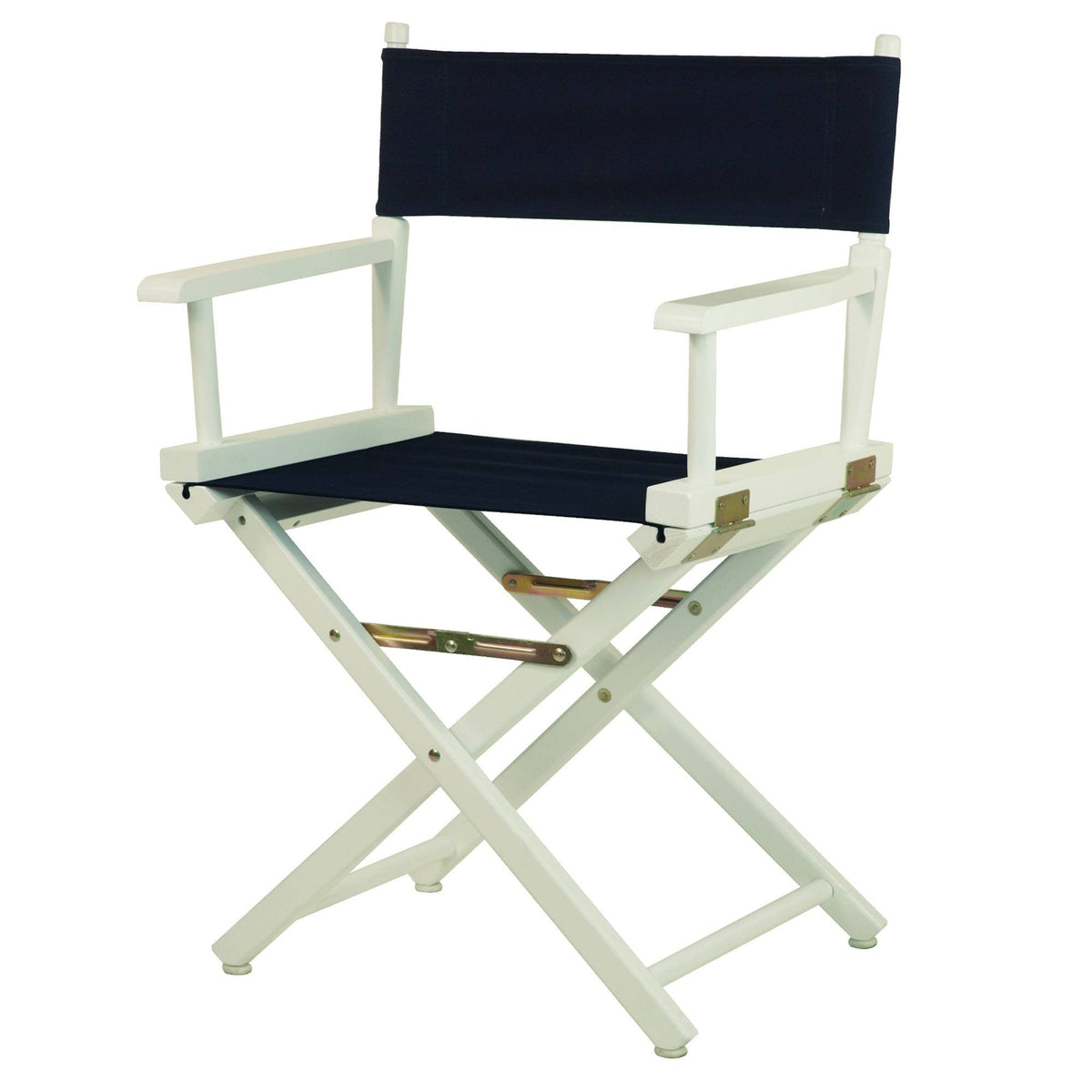 Director's Chair White Frame Gold Canvas Q18874