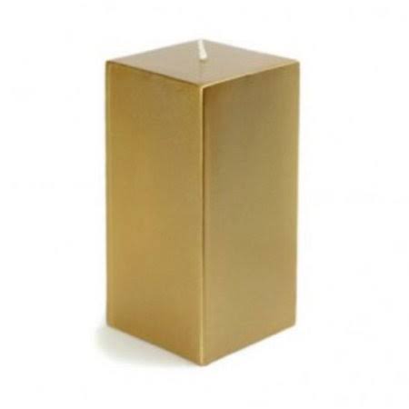 Metallic Gold Square Pillar Candle Set of 12 J30855