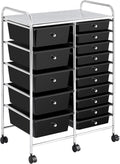 White 15 Drawers Rolling Storage Cart K74150