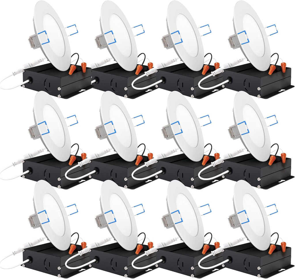 12 Pack 4 Inch Ultra Thin LED Recessed Ceiling Lights A703