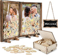 Wooden Drop Top Box Picture Frame with 160 Wooden Hearts A895