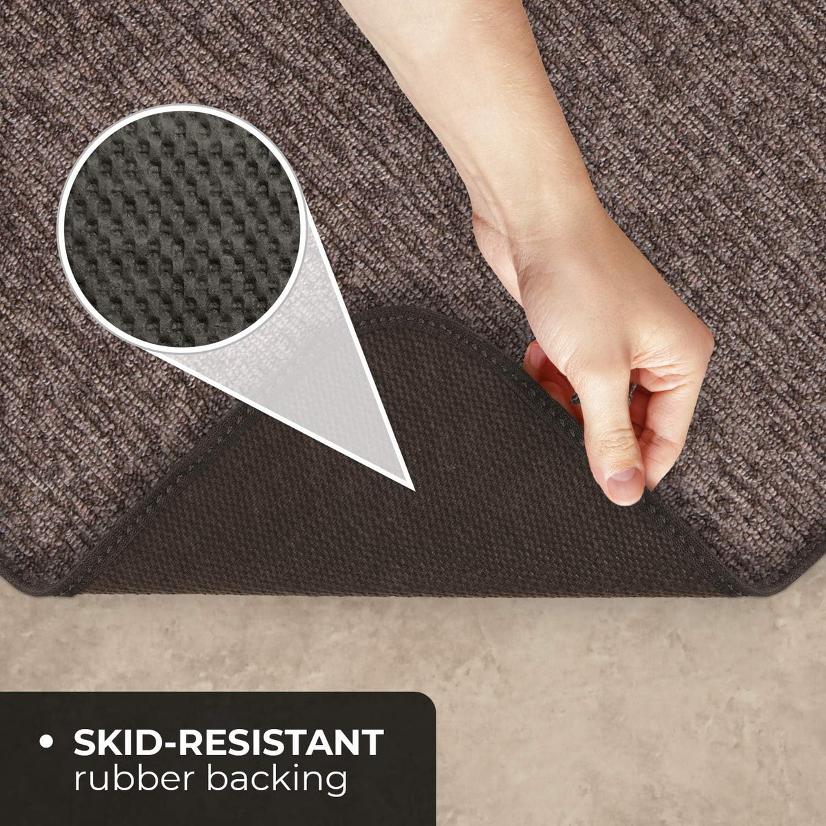 Skid-Resistant Carpet Runner Pebble Gray 8 Feet X 27 Inches R233