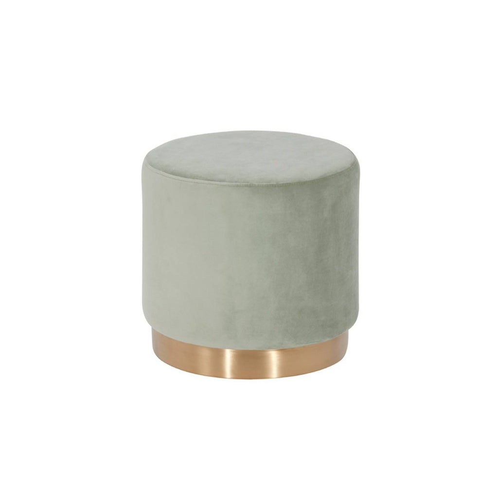 Velvet Upholstered Ottoman with Steel Base A23728