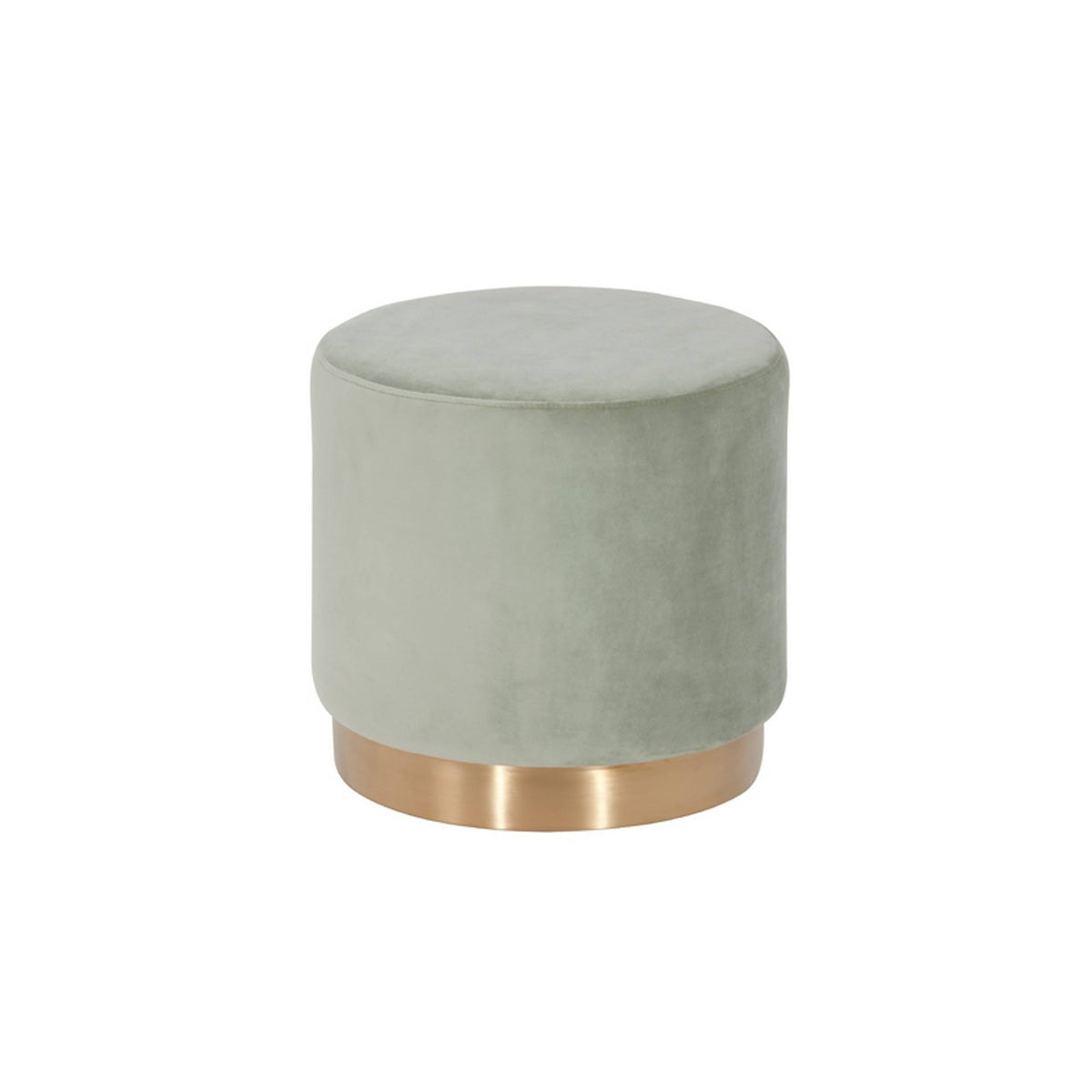 Velvet Upholstered Ottoman with Steel Base A23728