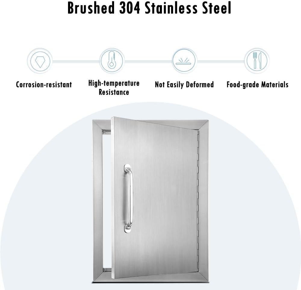 Stainless Steel Single Outdoor Kitchen Door G9747