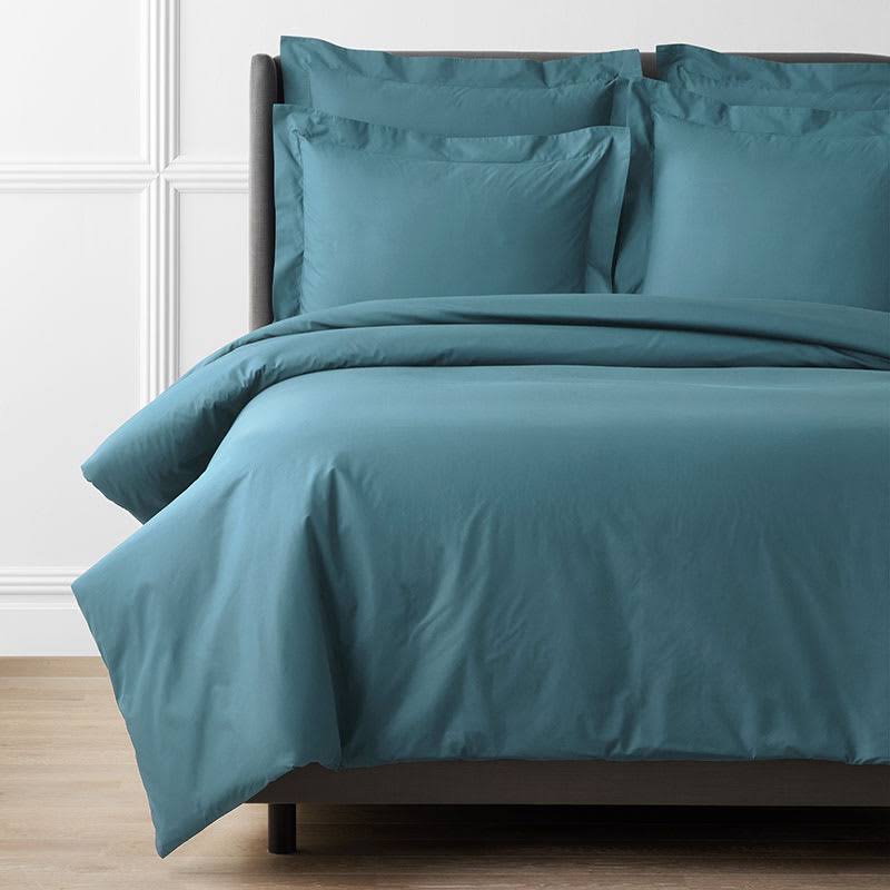 Twin Blue Supima Cotton Percale Duvet Cover N9513