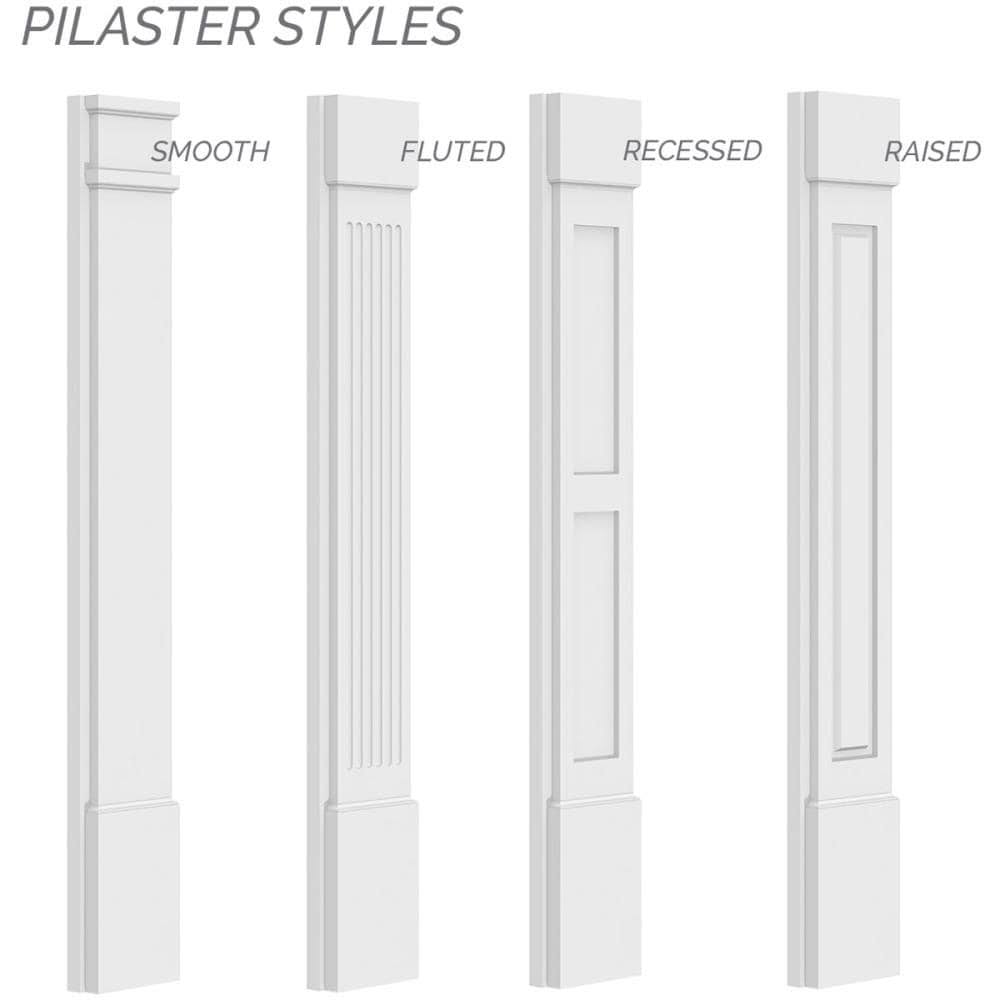 PVC Pilaster with Standard Capital & Base (Pair) S596149
