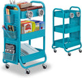3-Tier Metal Rolling Cart with Pegboard and Handle R2211
