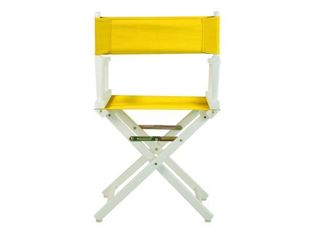 Director's Chair White Frame Gold Canvas Q18874