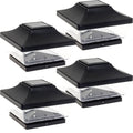 Black 5x5 Solar Post Cap LED Light 4 Pack O7937