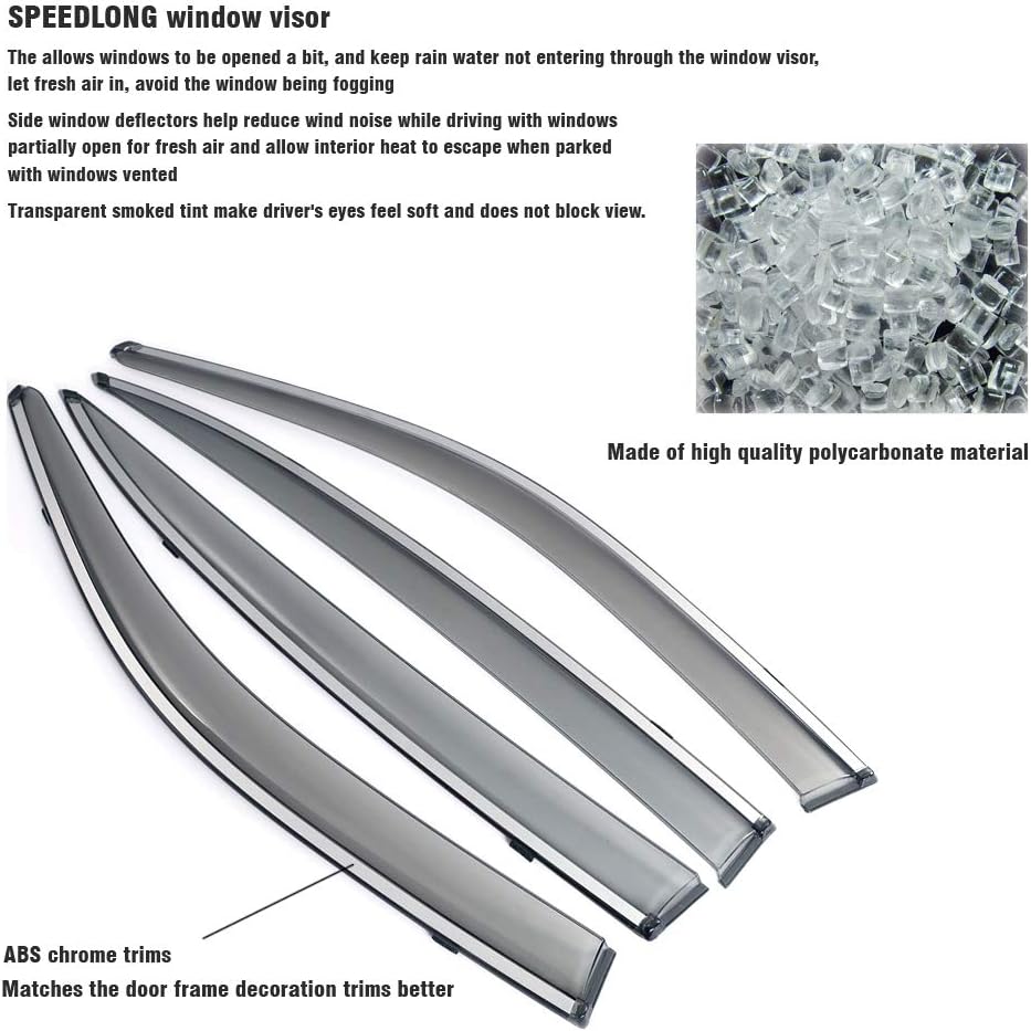 Car Window Visor Vent Shade Deflector Sun/Rain Guards F653