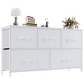 Rustic Brown 5 Drawer Fabric Dresser P324