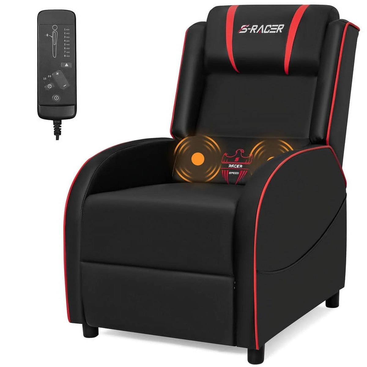 Purple PU Leather Massage Gaming Recliner Chair M37011