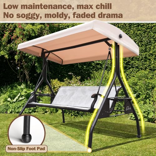 3 Person Patio Swing with Adjustable Canopy O8451