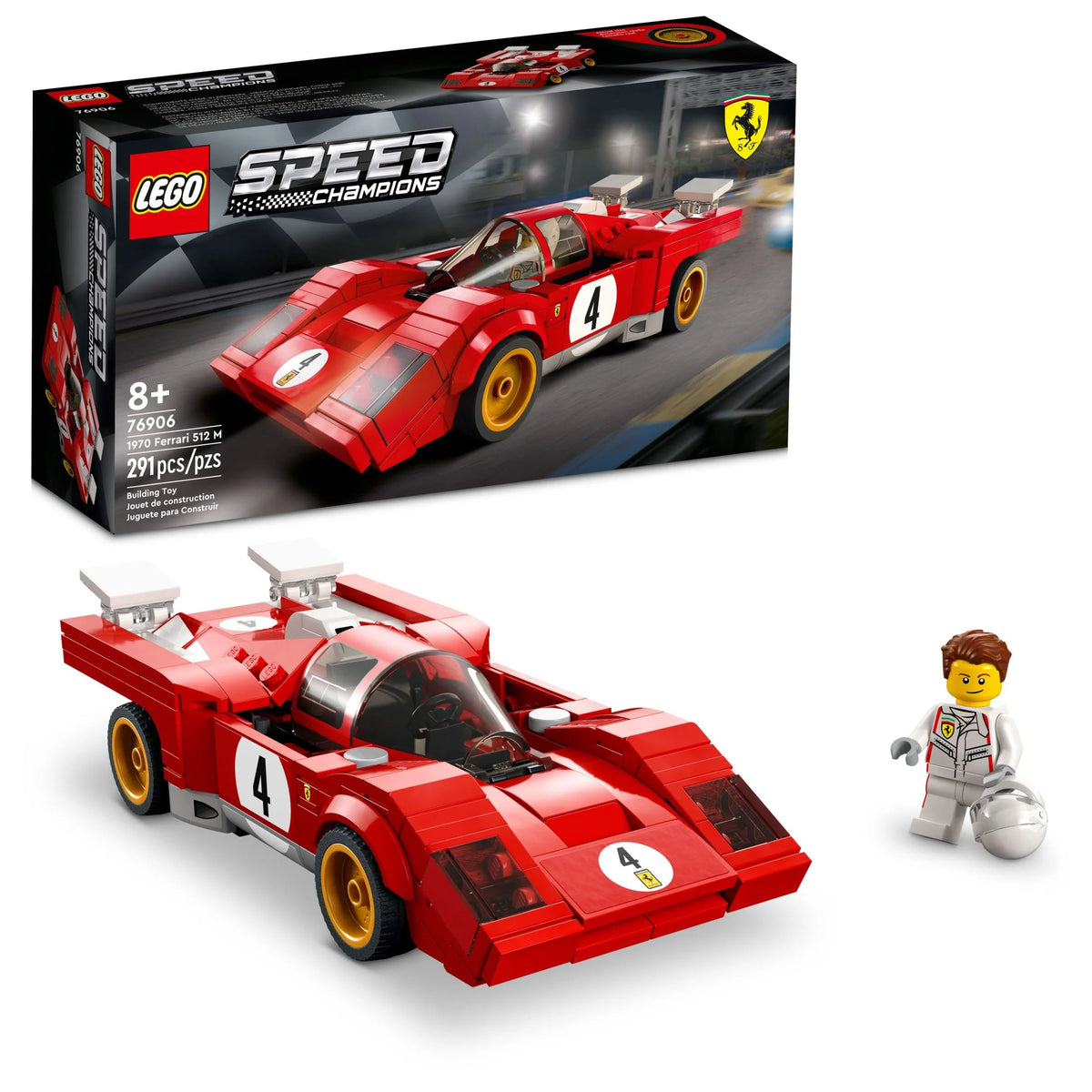 Red Race Car Building Set with Racing Driver Minifigure V503655