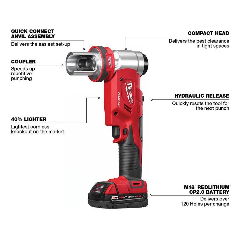 18V Cordless 6 Ton Knockout Tool Kit with Battery V527