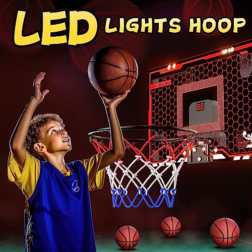 Indoor Basketball Hoop with LED Light and Scoreboard V84996