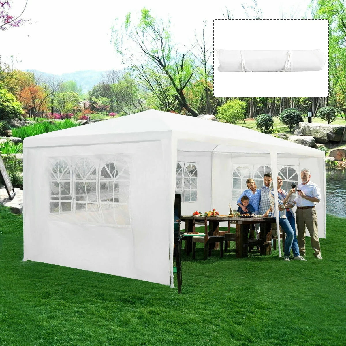 10'x20' Canopy Tent with 4 Sidewalls and Carry Bag J55527
