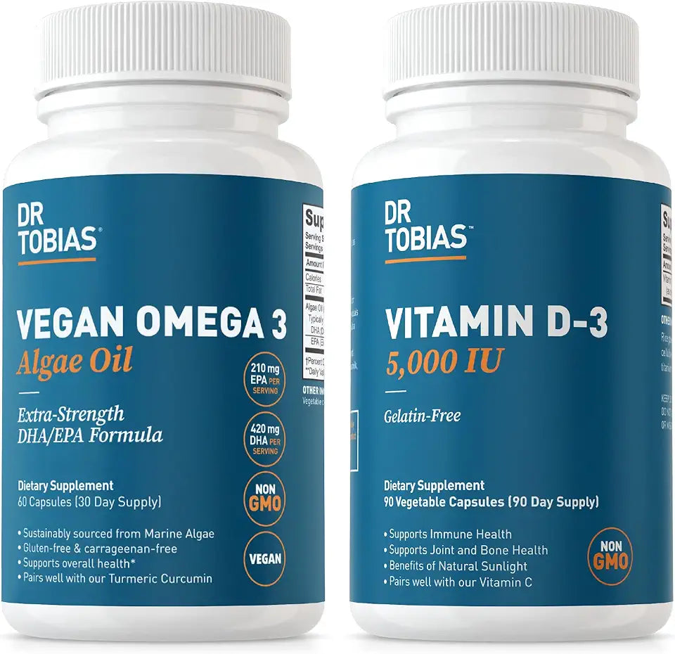 Vegan Omega 3 Algae Oil and Vitamin D3 5000 IU B8523