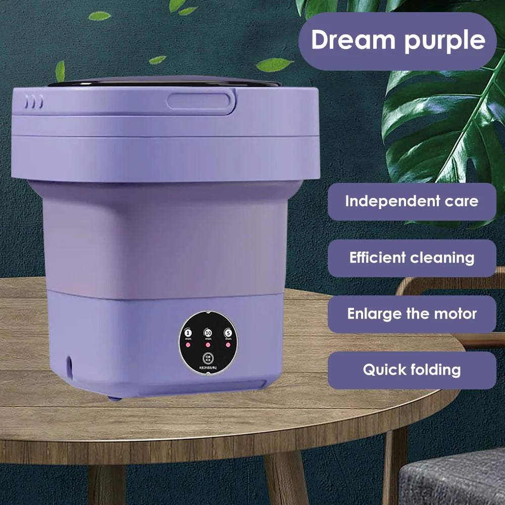 Mini Washer and Spin Dryer 3 Modes 8L Capacity Purple Y50763