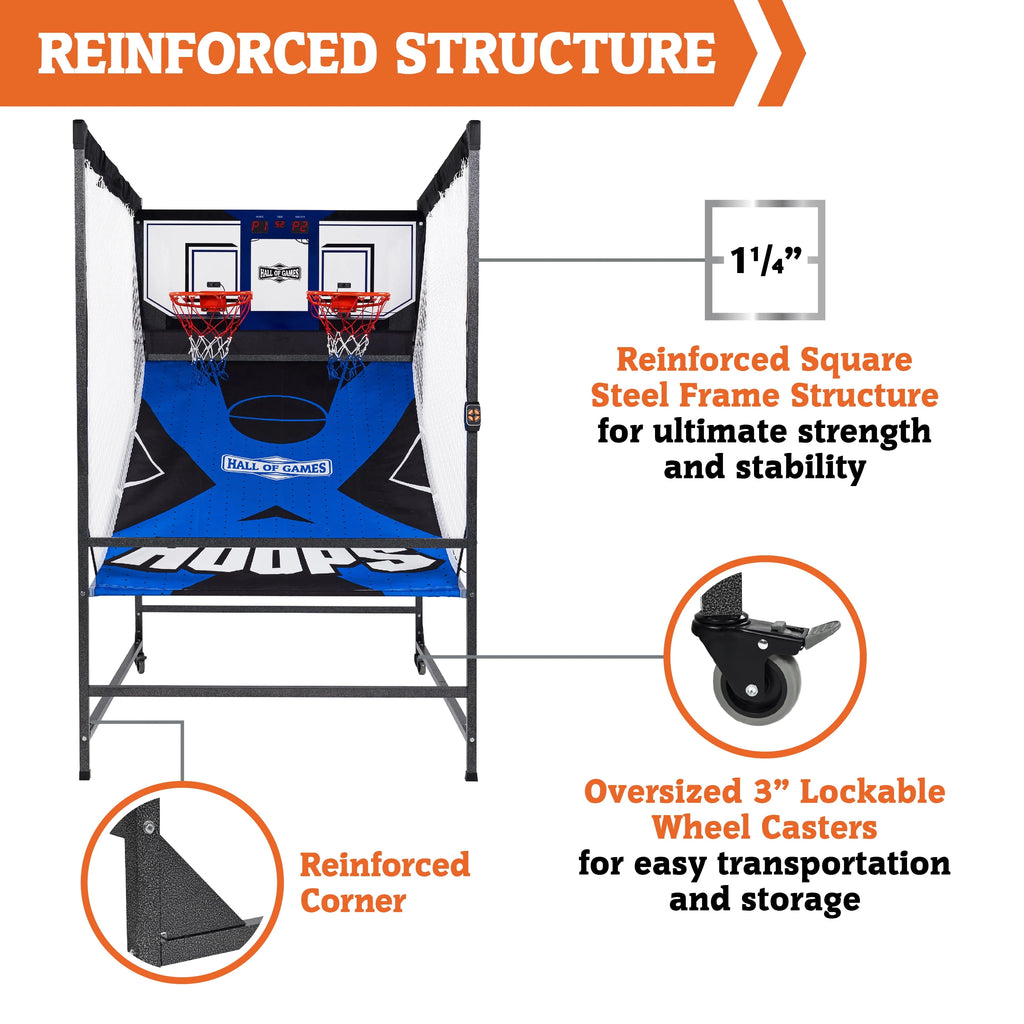 Indoor Steel Frame Arcade Basketball Game with LED Scorer H637900