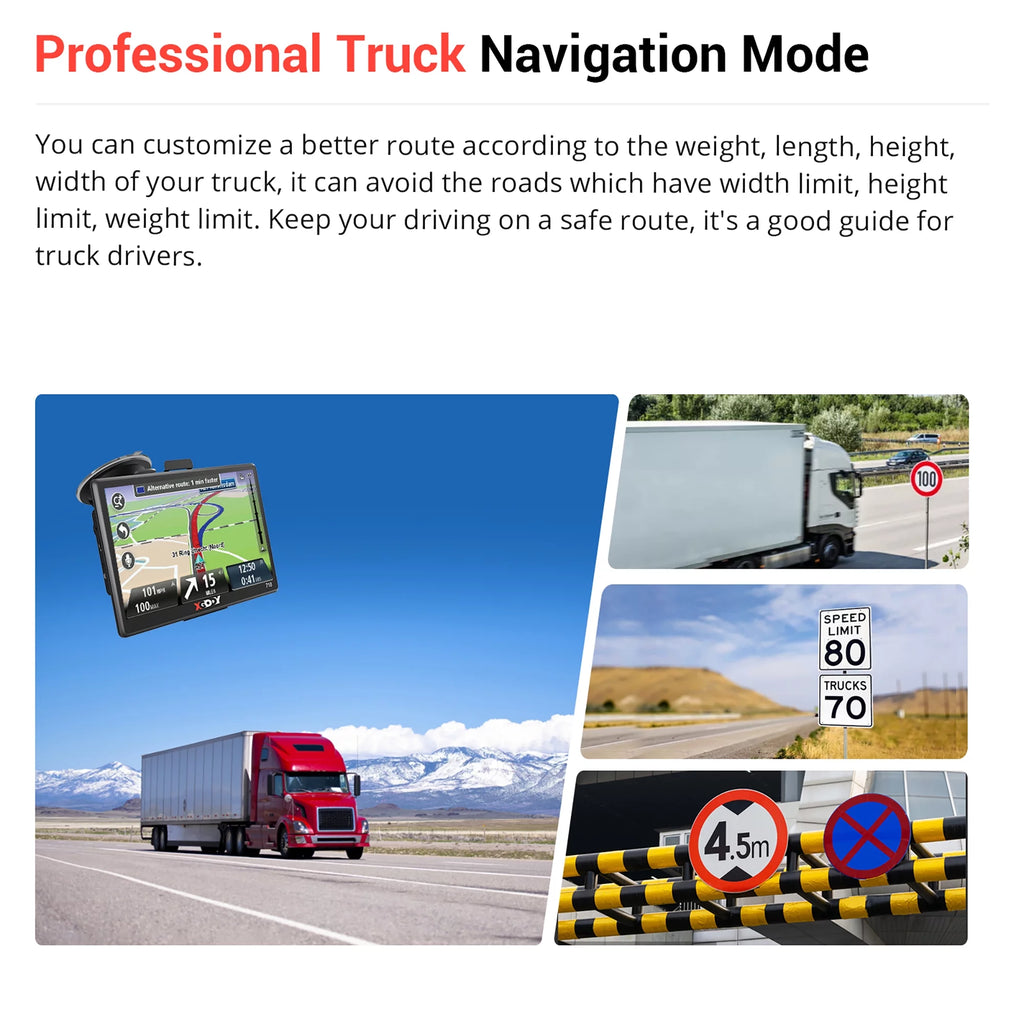7 inch GPS Navigation with Voice Guidance Speed Camera Warning V269