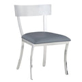Gray Faux Leather Curved-Back Side Chair Set of 2 Y30739