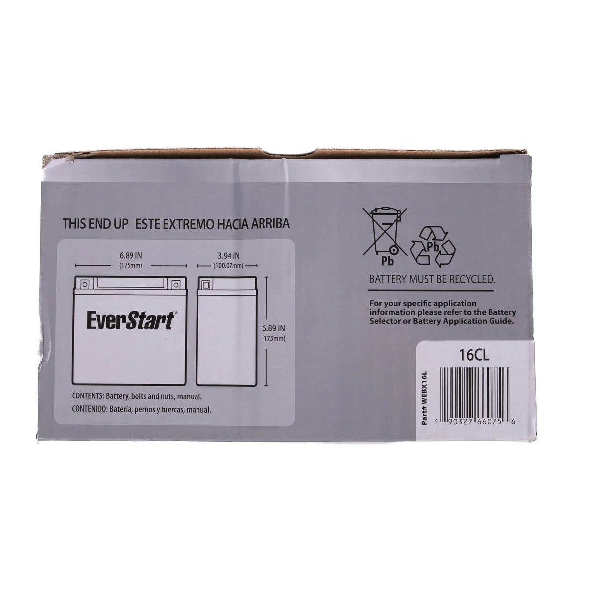 12 Volt 230 CCA AGM Motorcycle Battery S305644