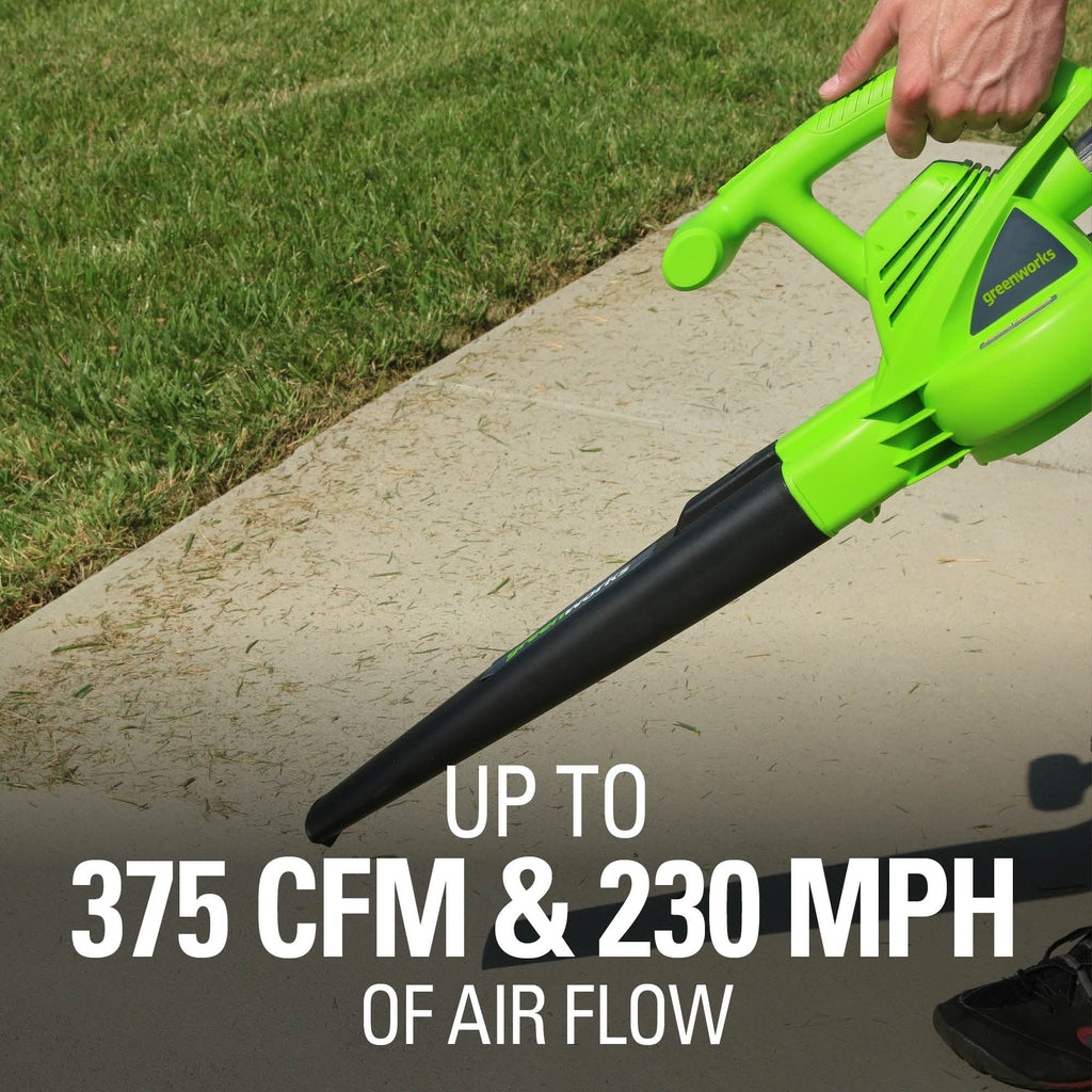 12 Amp 375 CFM Corded Electric Leaf Blower/Mulcher/Vacuum W7405