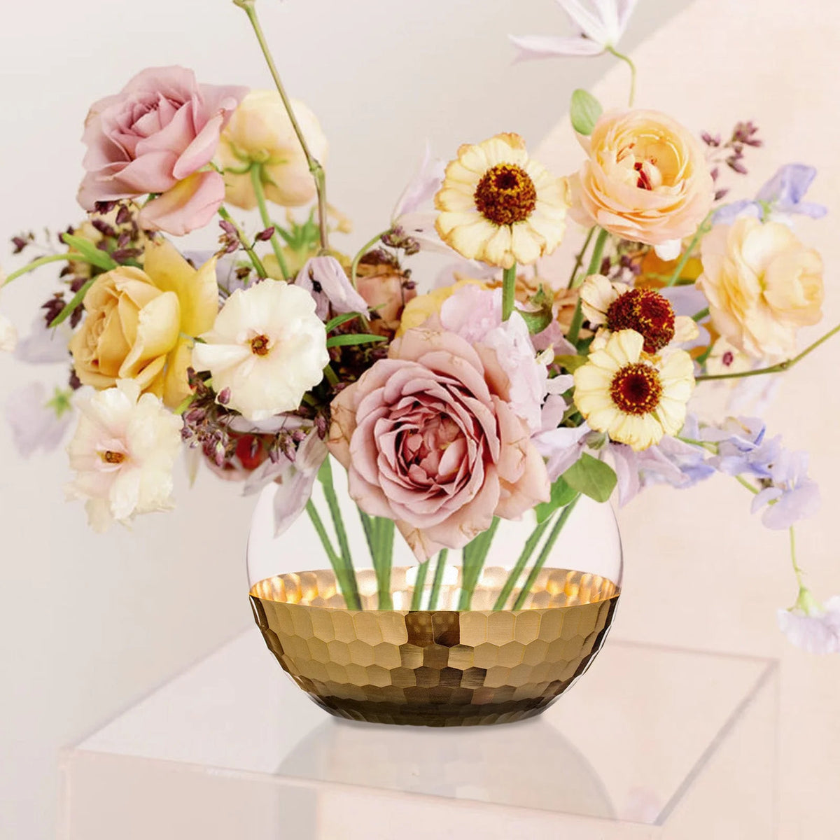 4.5" Gold Glass Candle Holders S7524