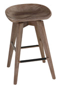 24" Gray Whitewash Solid Wood Swivel Counterstool X321672
