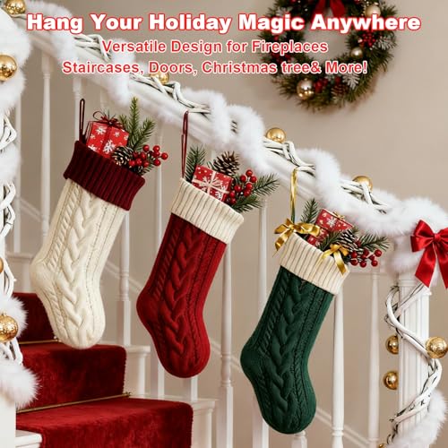 18 Inch Knit Christmas Stockings White A761083