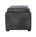 Grey Bonded Leather Storage Cube Ottoman P570837