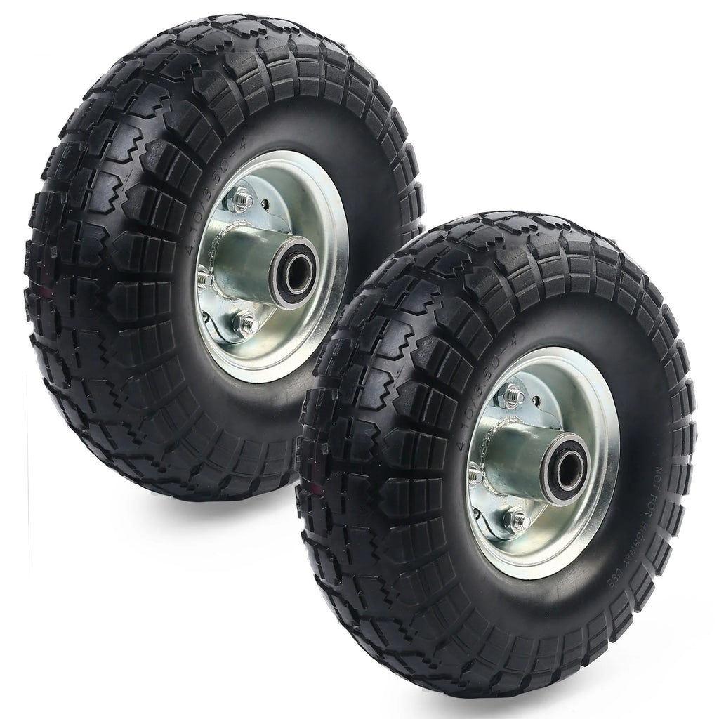 4.10/3.50-4in Flat Free Tire and Wheel, 2 Pack V94411