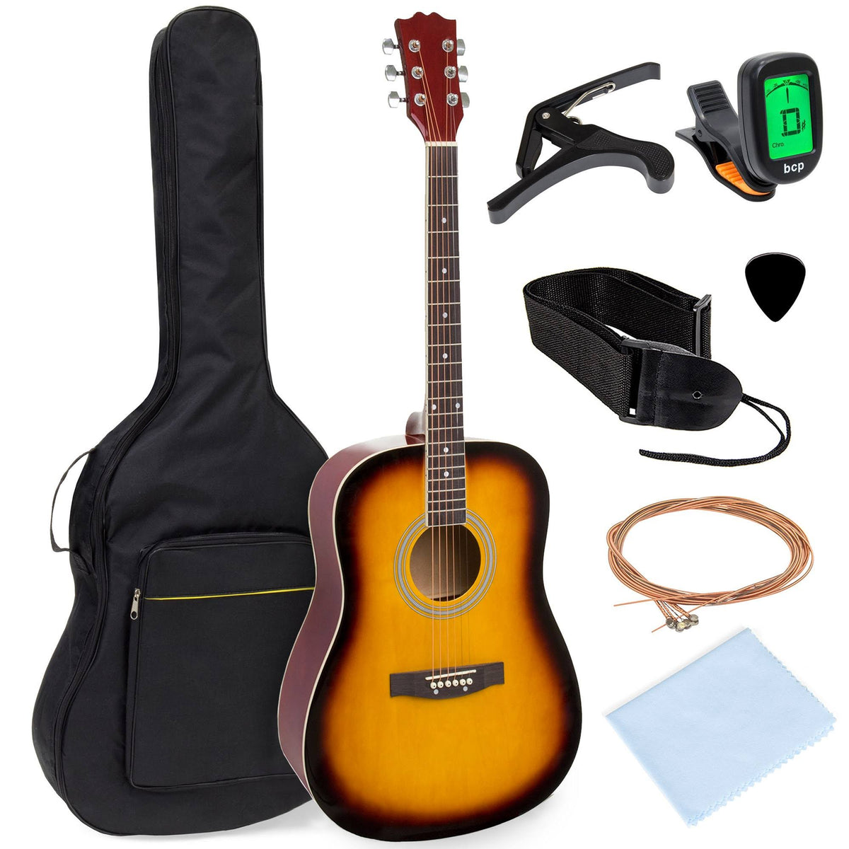 41in Full Size All-Wood Acoustic Guitar Starter Kit with Gig Bag B39953