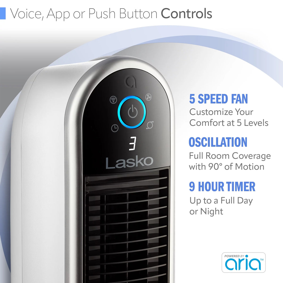 40" Smart Tower Fan with Wi-Fi, 5 Speeds G13180
