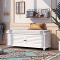 White Wooden Storage Bench with Removable Cushion I478