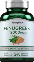 Fenugreek Capsules 2000mg 240 Count Non GMO Gluten Free Supplement L51453