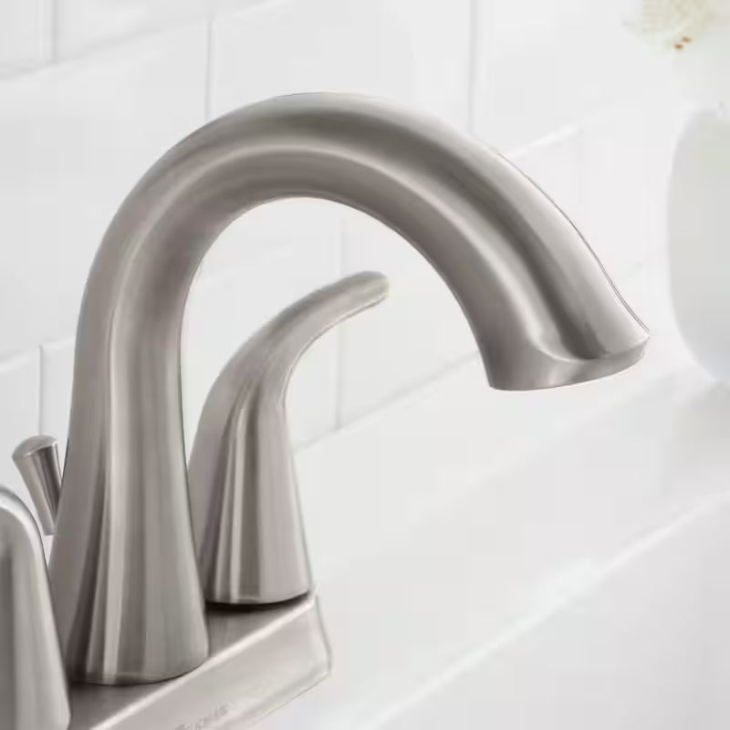 2-Handle 4 in. Centerset Bathroom Faucet in Brushed Nickel I746