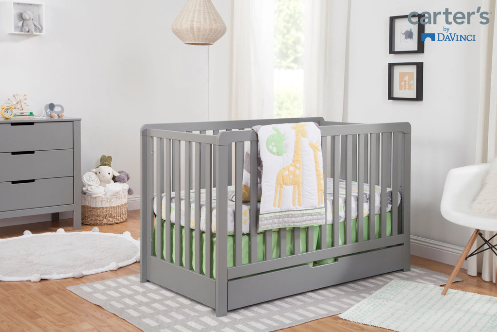 Gray 4-in-1 Convertible Crib with Trundle Drawer U385