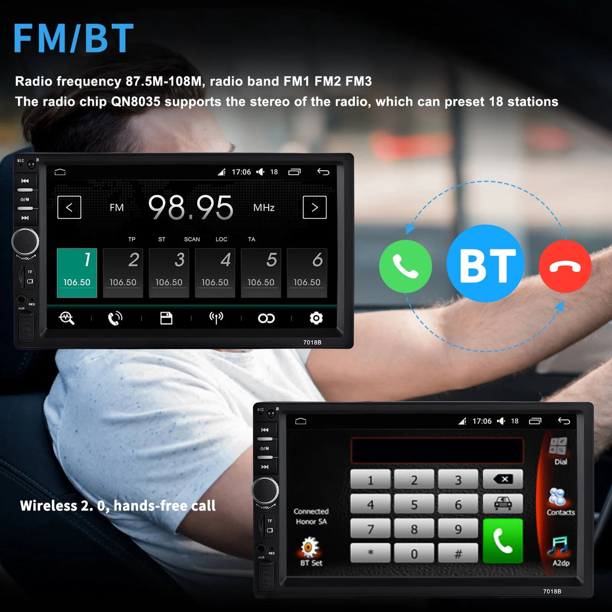 7 Inch Double Din Car Stereo with CD Player T78960