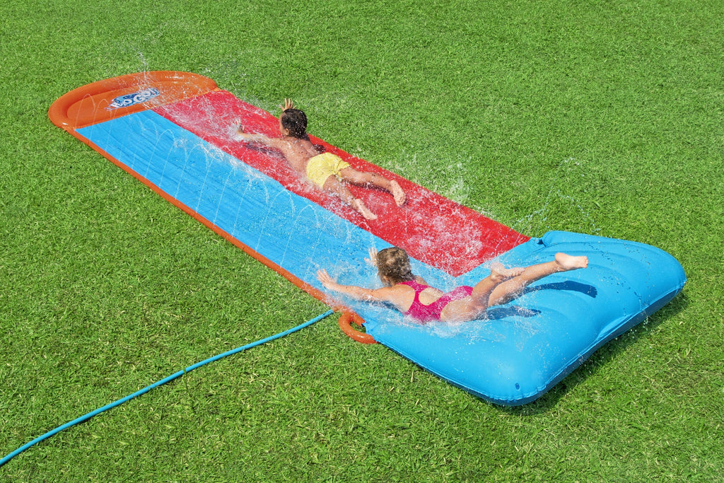 Double Lane Water Slide with Splash Ramp E3558