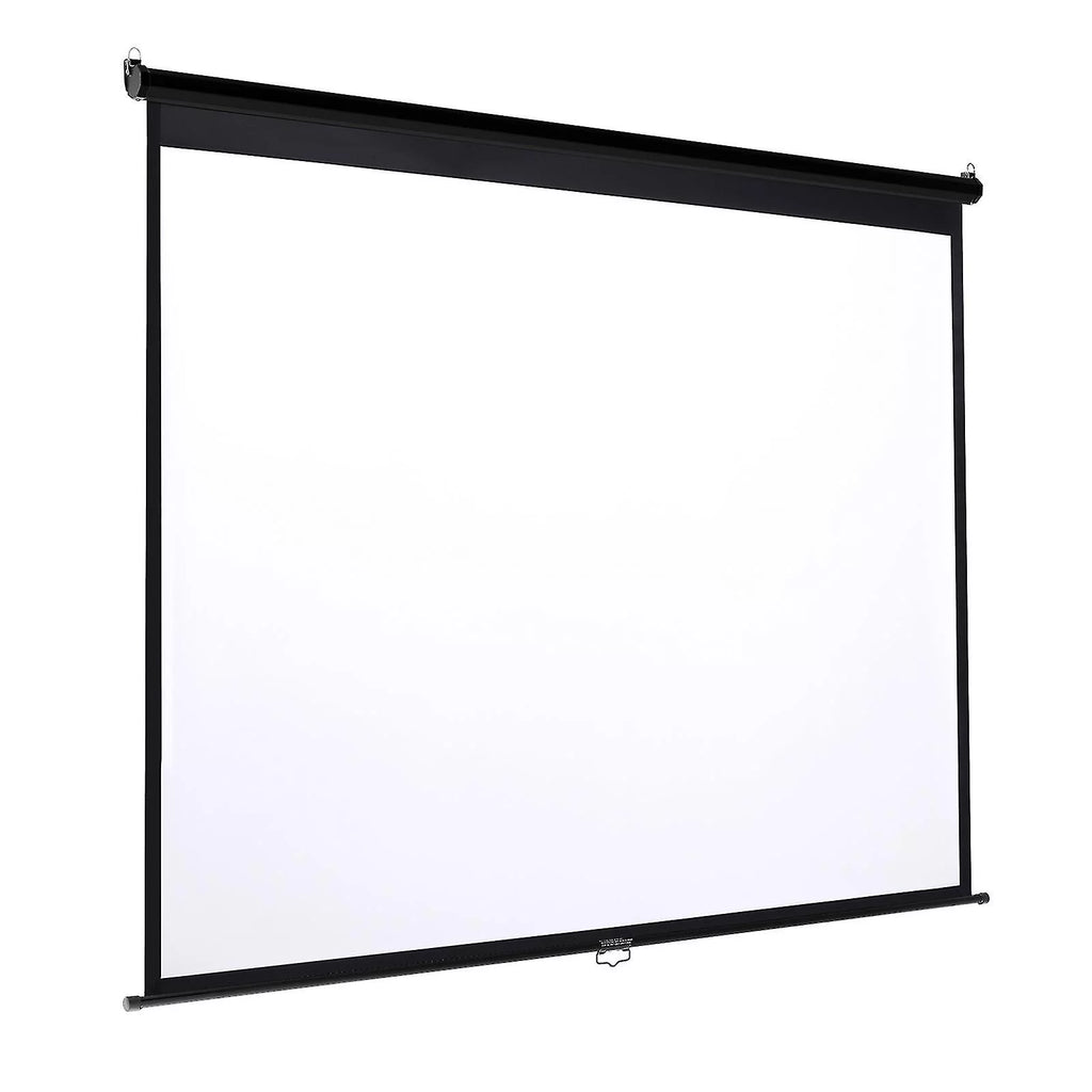 92 Inch Manual Pull Down Projector Screen, Black O30977